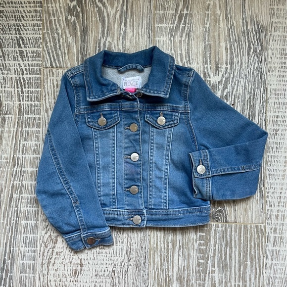 Children’s Place Girls Soft blue denim jean jacket snap front 2T - Picture 4 of 6